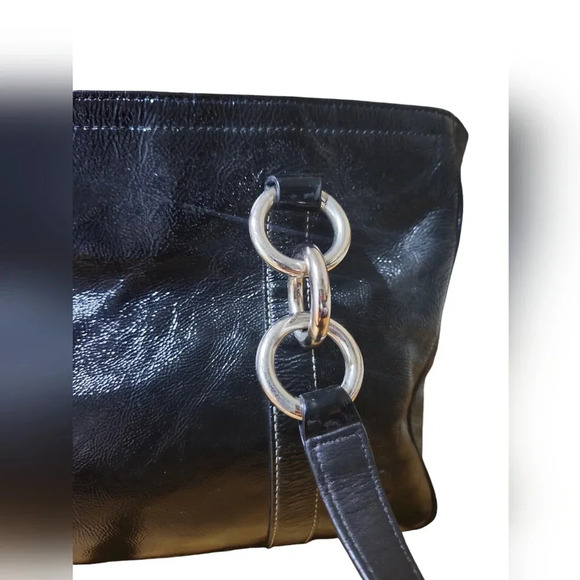 Coach Gallery F12839 Black Patent Leather Shoulder Tote – Turnlock Side Pockets - Picture 16 of 16